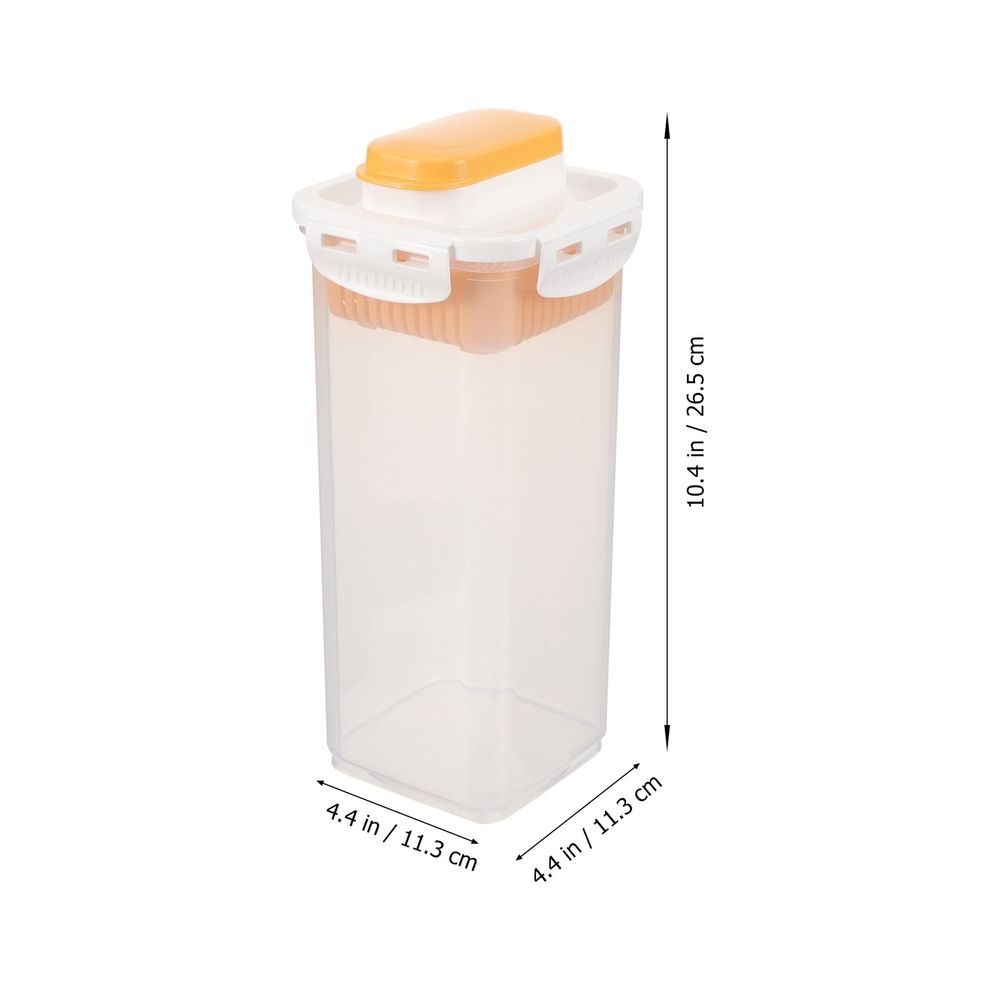 Laundry Detergent Storage Bin | Lidded &Amp; Durable – Sumo Deals Tall Clear Plastic Food Storage Container With White And Orange Lid, For Kitchen Pantry Organization.