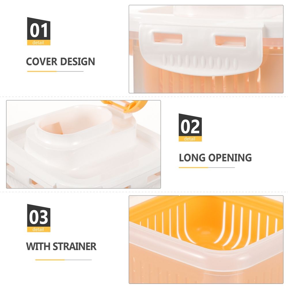 Laundry Detergent Storage Bin | Lidded &Amp; Durable – Sumo Deals Orange Plastic Food Storage Container With White Lid, Long Opening, And Integrated Strainer For Kitchen Use.