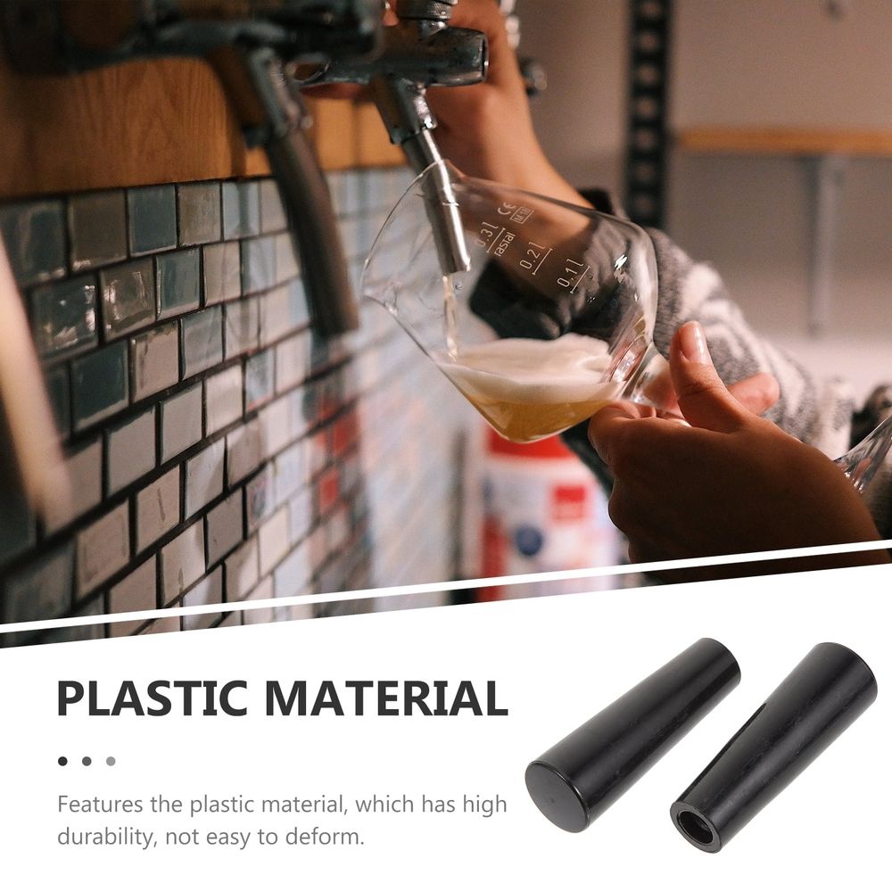2 Pcs Heavy Duty Beer Tap Handles For Home &Amp; Bar – Sumo Deals Two Black Plastic Cylindrical Handles, Durable And Easy To Grip, For Various Tools Or Equipment.