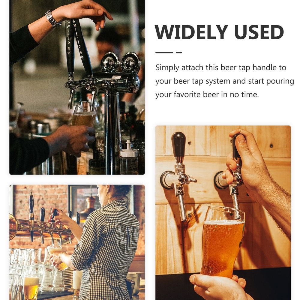 2 Pcs Heavy Duty Beer Tap Handles For Home &Amp; Bar – Sumo Deals Chrome Beer Tap Handle With Black Lever, For Pouring Draft Beer In Bars Or Home Kegerators.