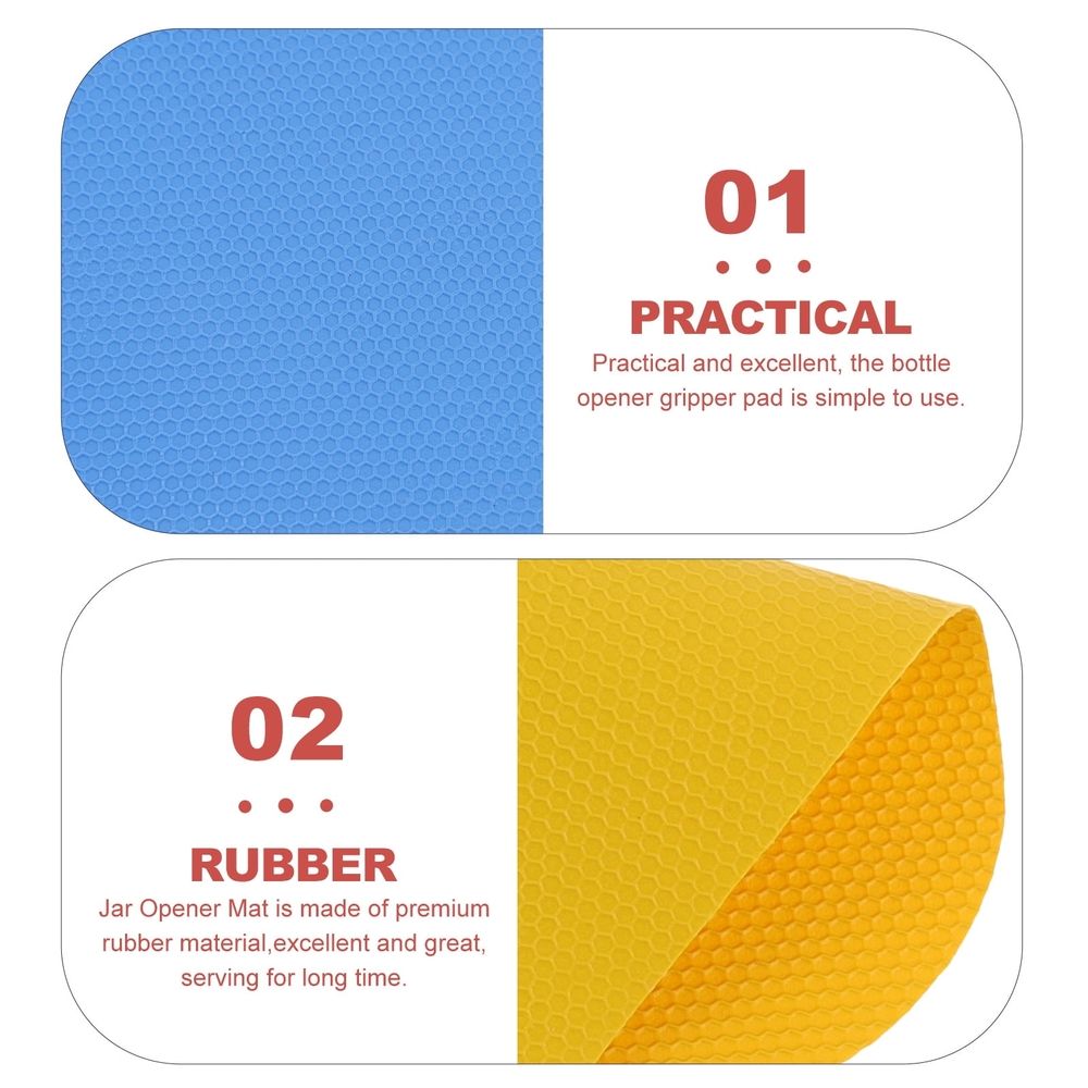 12-Pack Non-Skid Jar Gripper Pads For Easy Opening – Sumo Deals Blue And Yellow Hexagonal Textured Rubber Jar Opener Gripper Pads For Kitchen Use.