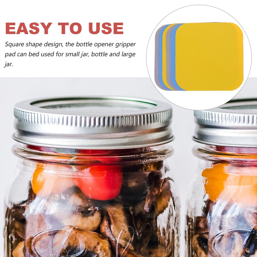 12-Pack Non-Skid Jar Gripper Pads For Easy Opening – Sumo Deals Set Of 4 Square Silicone Jar Opener Gripper Pads In Yellow, Blue, And Gray For Easy Opening Of Jars And Bottles.