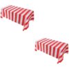 4 Pcs Circus Tablecloth Set | Red &Amp; White Stripe – Sumo Deals 2-Pack Red And White Striped Plastic Disposable Rectangular Tablecloths For Parties, Picnics, And Events.