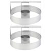 2-Pack Stainless Steel Donut Cutters With Handles, Silver, For Baking Pastries And Desserts.