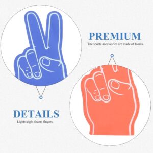 Foam Fingers 6-Pack | Cheering Props For Sports Fans – Sumo Deals Blue Foam Finger Peace Sign And Orange Foam Fist, Lightweight Sports Fan Cheering Props.