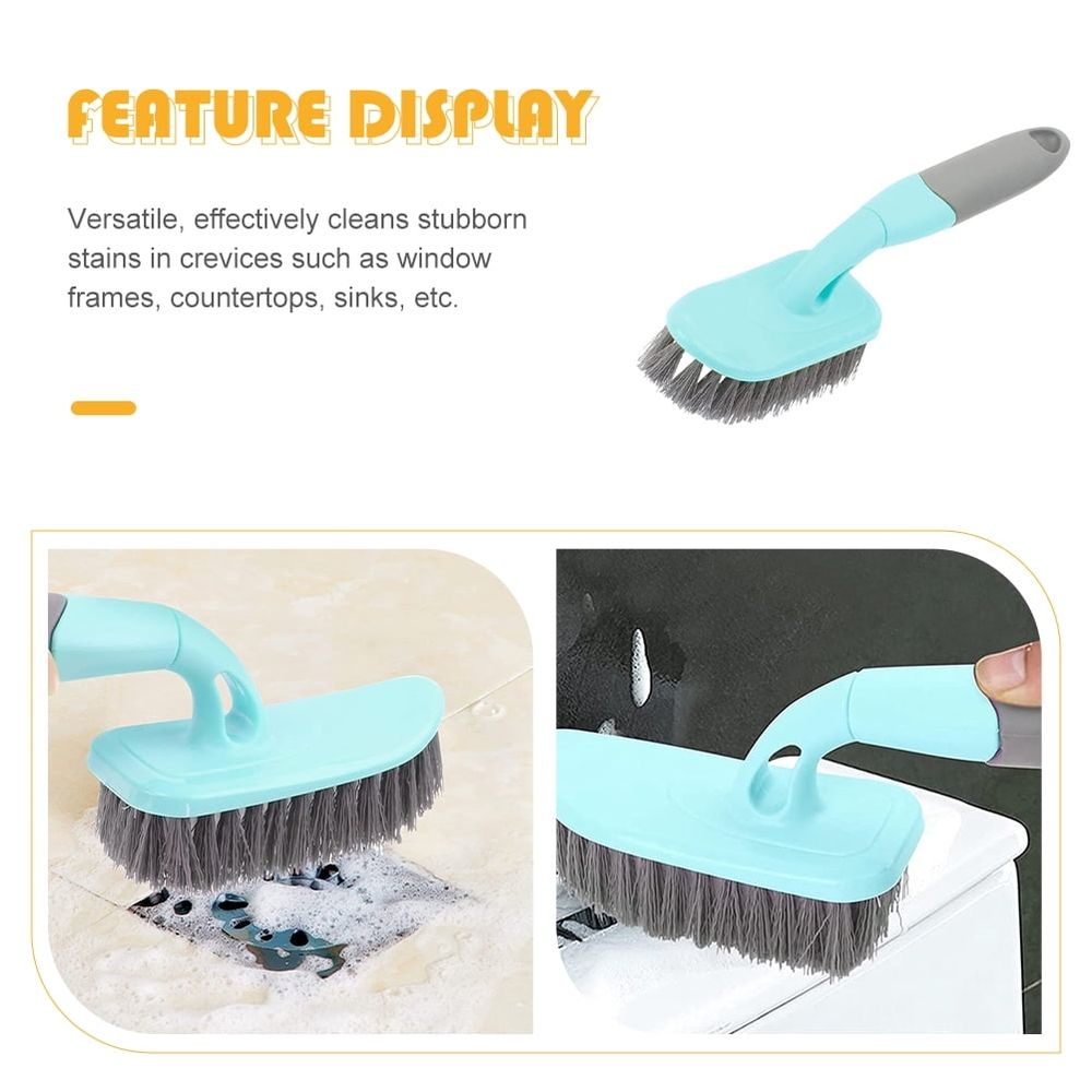 Floor Brush Scrubber For Tile &Amp; Grout Cleaning – Sumo Deals Blue Plastic Cleaning Brush With Gray Bristles &Amp; Ergonomic Handle For Scrubbing Tiles, Sinks, And Crevices.