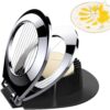 Heavy Duty Egg Slicer For Hard Boiled Eggs &Amp; Soft Fruit – Sumo Deals Black Plastic &Amp; Chrome Stainless Steel Egg Slicer With Wire Blades, Slicing A Hard-Boiled Egg For Salads.