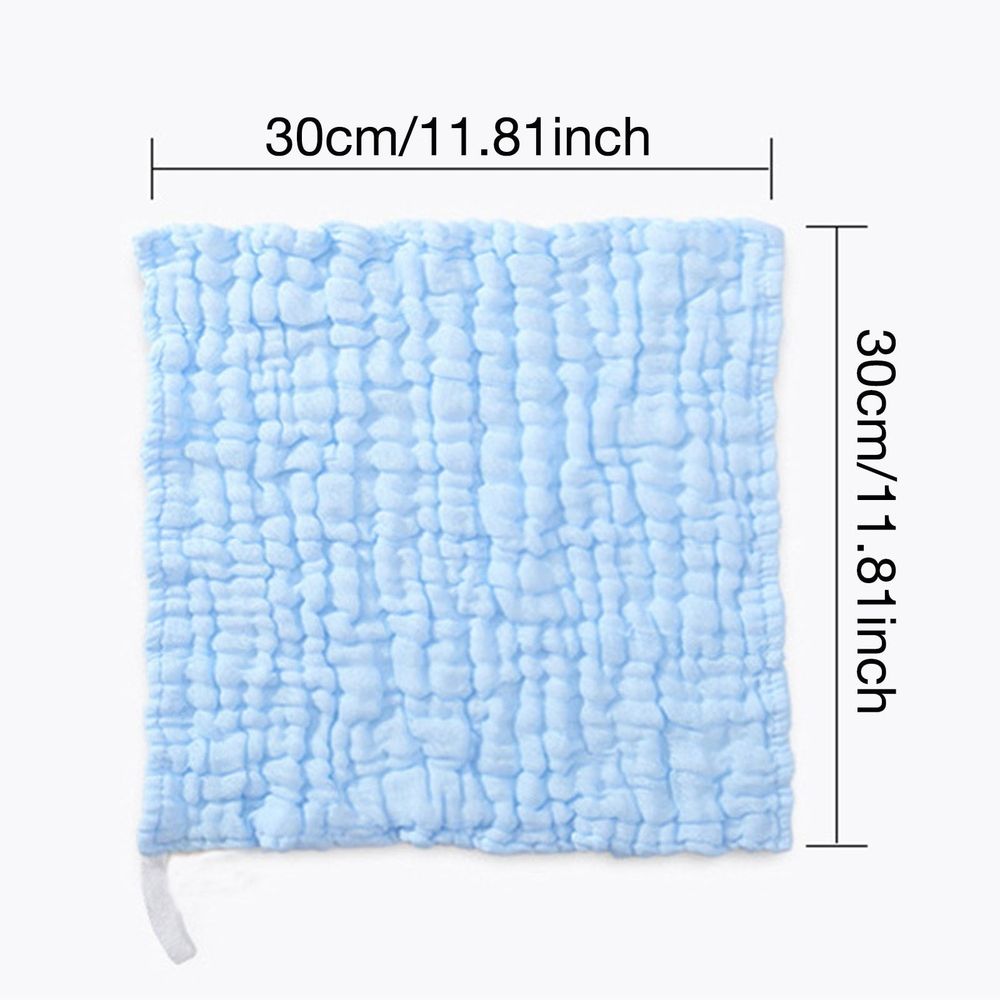 Baby Washcloths – Soft Cotton Towels For Sensitive Skin 5- – Sumo Deals Light Blue Crinkled Cotton Gauze Baby Washcloth, 30Cm Square, Soft Absorbent Towel For Bathing.