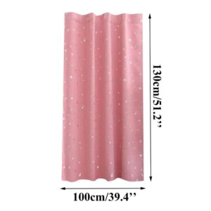 Pink Sheer Curtain With White Polka Dots, Polyester, For Window Decoration.