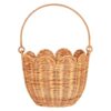 Storage Baskets Scalloped Edge Round Basket With Handle Sturdy Wicker Storage Baskets Hand Woven Bas product image