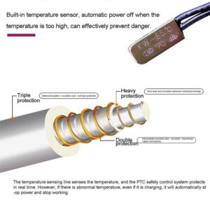 Kw-65°C Thermal Protector Switch With Black Wires, Silver Metal Casing, For Temperature Control And Safety.