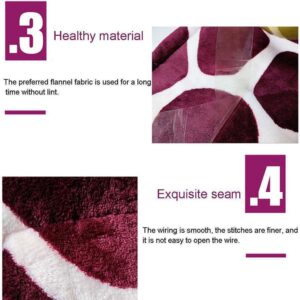 Plush Flannel Rug With Purple And White Giraffe Print, Showing Soft Texture, Durable Seams, And Anti-Slip Backing.