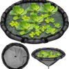 Black mesh floating plant ring for pond, aquarium, or water garden to contain aquatic plants like water lettuce.