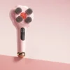 Pink Electric Scalp Massager With 4 Grey Silicone Massage Heads, Red Light Therapy, Digital Display, And Gold Base For H