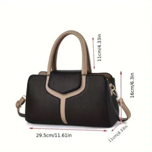 【Fashion Color-Block Pu Handbag】Lychee Texture, Large Capacity Fits 6.7&Quot; Phone, Multi-Compartment Storage, Handheld &Amp; Crossbody, Essential For Commuting &Amp; Casual.(Brown) – Sumo Deals 【Fashion Color-Block Pu Handbag】Lychee Texture, Large Capacity Fits 6.7