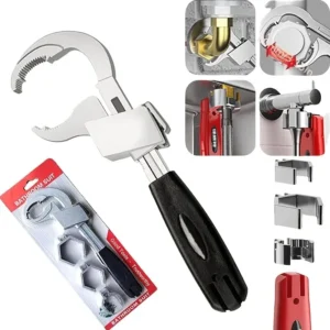 Heavy Duty Plumbing Wrench, 80mm Jaw, ABS Handle, Ideal for Narrow Areas(BLACK Insert card installat product image