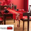 Xi Jia Koi Table Runner | Festive Chinese Decor – Sumo Deals Red Linen Table Runner With Gold Koi Fish Pattern And Tassel, 11.8X94.4In, For Dining Table Decor.