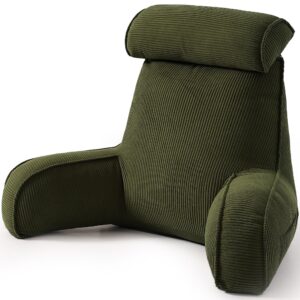 Bedrest Pillow with Arms for Reading, Gaming, Lounging on Bed or Couch, 80*40*60cm (olive green) product image