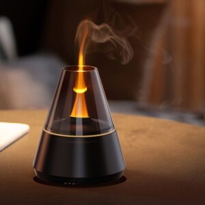 Flame Aroma Diffuser | Realistic 7-Colour Led Light – Sumo Deals Black Plastic And Glass Flame Effect Essential Oil Diffuser With Smoke, For Home Aromatherapy.