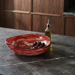 Urban Attitude Jade Medium Bowl Height 8Cm Highest, 5Cm Lowest, Width 27Cm, Length 28Cm - Berry Red Product Image
