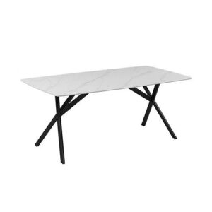Dining Set Sintered Stone Table Faux Leather Chairs Product Image