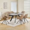 Powder Coating Dining Table with 6pcs PU Leather Dining Chair product image