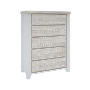 Tallboy Coastal Grey and Miami White Colour Five Drawers product image