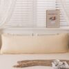 48 x 180cm Yellow Washed Cotton Linen Long Pillowcase - Extra Long Soft Breathable Pillow Cover, Mac product image