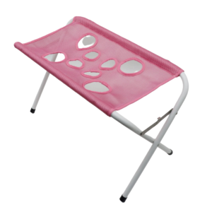 Pink Foldable Pet Grooming Hammock Stand with Adjustable Ribbon & Reinforced Frame - 8-Hole Mesh Ant product image