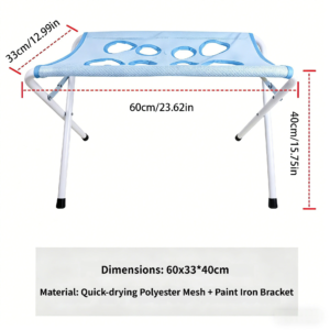 Grey Foldable Pet Grooming Hammock Stand With Adjustable Ribbon &Amp; Reinforced Frame - 8-Hole Mesh Ant Product Image