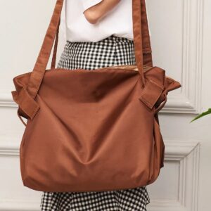 2-in-1 Brown Convertible Camping Storage Tote Bag & 100CM Round Fold-Out Picnic Mat - Oxford Cloth T product image