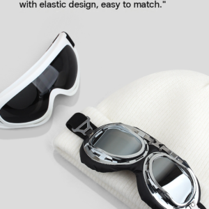 Black Rabbit Hair Aviator Hat With Detachable Sunglasses – Sumo Deals White Ski Goggles &Amp; Black Vintage Motorcycle Goggles With Elastic Straps For Windproof Protection.