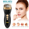 Black and gold plastic Mini HIFU Second Generation anti-aging device for wrinkle reduction.