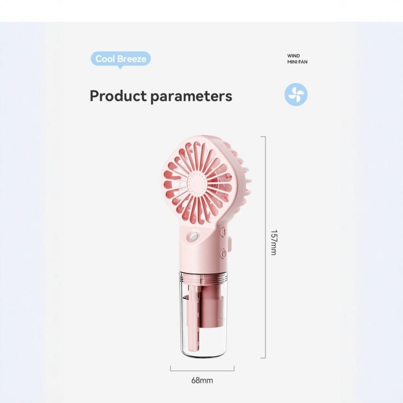 5-Pack Black Portable Misting Fan | Rechargeable Handheld – Sumo Deals Pink Plastic Portable Handheld Mini Fan With Clear Water Tank, 157Mm Tall, For Personal Cooling.
