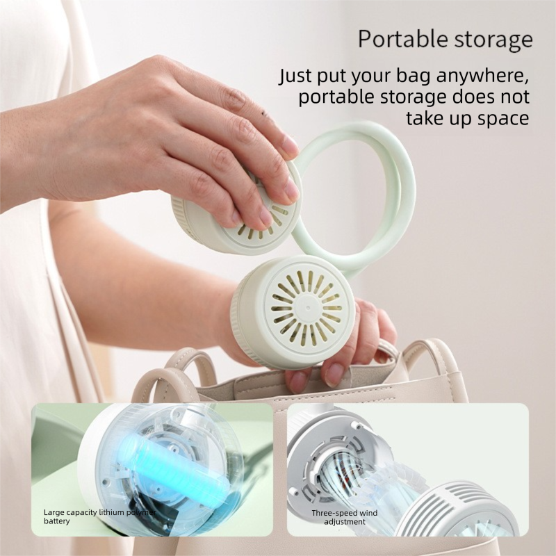 White Portable Rechargeable Neck Fan - 3 Speed Dual Head – Sumo Deals White Portable Rechargeable Neck Fan - 3 Speed Dual Head Wearable Fan With Flexible 360 Degree Airfl Product Image