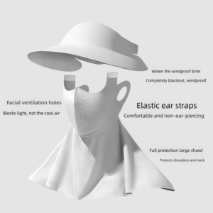 Light Gray 2-In-1 Sun Visor Hat With Detachable Cover – Sumo Deals Light Gray 2 In 1 Wide Brim Sun Visor Hat With Detachable Face And Neck Cover - Foldable 10Cm Brim A Product Image