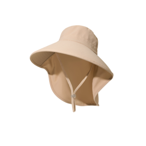Khaki Women's Wide Brim Sun Hat with Neck Flap - Foldable Outdoor Shade Hat with Adjustable Chin Cor product image