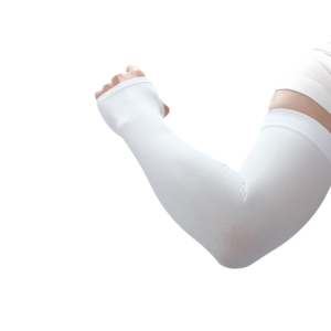 2 Pair Cooling Arm Sleeves with Thumb Hole - White 38-40cm Breathable Stretch Sun Sleeves for Cyclin product image