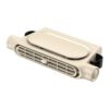 Beige plastic car air vent fan with adjustable louvers, ideal for cooling vehicle interiors.